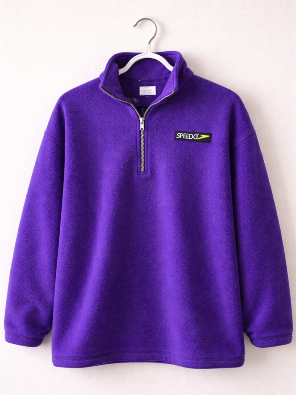 Speedo 90s Vintage Vibrant Purple Quarter-Zip Fleece Pullover
